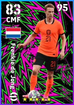 Frenkie de Jong eFootball 2026 player card — 83 OVR CMF