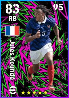 Jules Kounde eFootball 2026 player card — 83 OVR RB