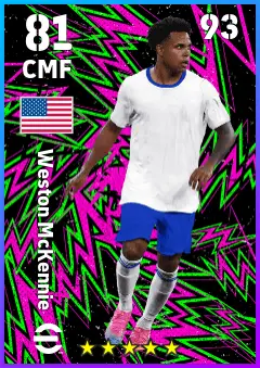 Weston McKennie eFootball 2026 player card — 81 OVR CMF