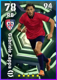 Gabriele Zappa eFootball 2026 player card — 78 OVR RB