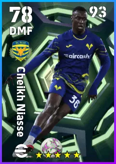 Cheikh Niasse eFootball 2026 player card — 78 OVR DMF