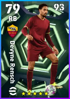 Devyne Rensch eFootball 2026 player card — 79 OVR RB