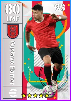 Gustavo Hamer eFootball 2026 player card — 80 OVR LMF