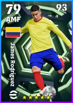 James Rodriguez eFootball 2026 player card — 79 OVR AMF