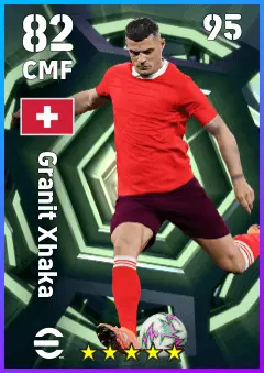 Granit Xhaka eFootball 2026 player card — 82 OVR CMF