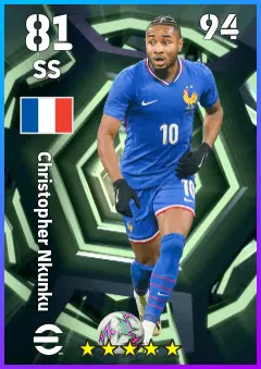 Christopher Nkunku eFootball 2026 player card — 81 OVR SS