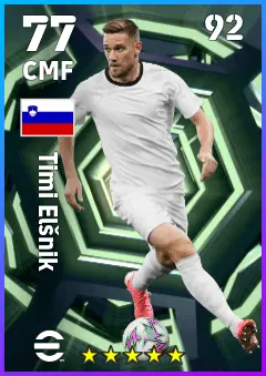 Timi Elsnik eFootball 2026 player card — 77 OVR CMF
