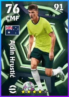Ajdin Hrustic eFootball 2026 player card — 76 OVR CMF