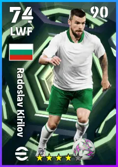 Radoslav Kirilov eFootball 2026 player card — 74 OVR LWF