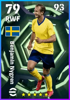 Benjamin Nygren eFootball 2026 player card — 79 OVR RWF