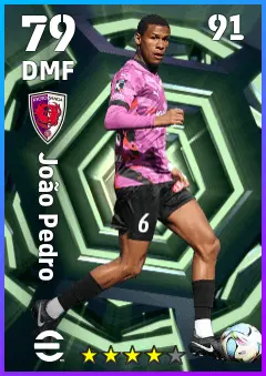 Joao Pedro eFootball 2026 player card — 79 OVR DMF