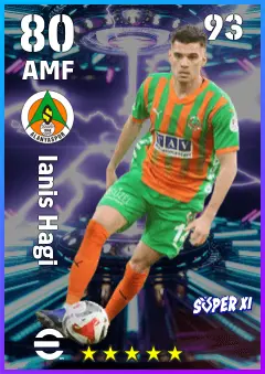 Ianis Hagi eFootball 2026 player card — 80 OVR AMF