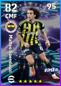 Matteo Guendouzi eFootball 2026 player card — 82 OVR CMF
