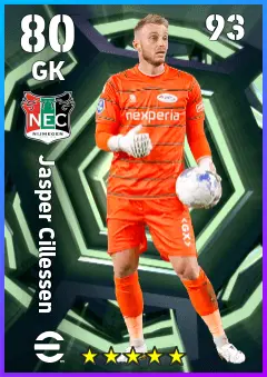 Jasper Cillessen eFootball 2026 player card — 80 OVR GK