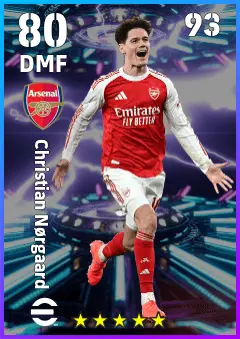 Christian Norgaard eFootball 2026 player card — 80 OVR DMF