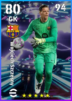 Wojciech Szczesny eFootball 2026 player card — 80 OVR GK