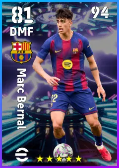Marc Bernal eFootball 2026 player card — 81 OVR DMF