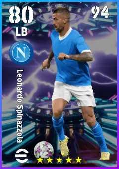 Leonardo Spinazzola eFootball 2026 player card — 80 OVR LB