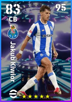 Jakub Kiwior eFootball 2026 player card — 83 OVR CB