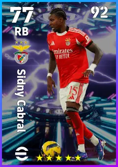 Sidny Cabral eFootball 2026 player card — 77 OVR RB