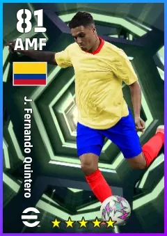 J. Fernando Quintero eFootball 2026 player card — 81 OVR AMF