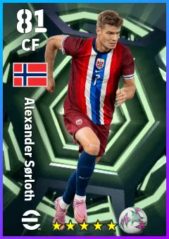 Alexander Sorloth eFootball 2026 player card — 81 OVR CF