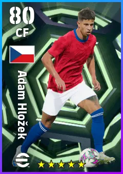 Adam Hlozek eFootball 2026 player card — 80 OVR CF