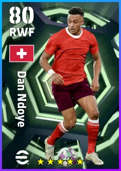 Dan Ndoye eFootball 2026 player card — 80 OVR RWF