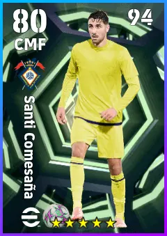 Santi Comesana eFootball 2026 player card — 80 OVR CMF