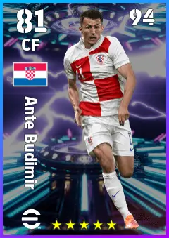 Ante Budimir eFootball 2026 player card — 81 OVR CF