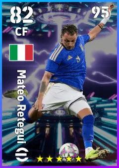 Mateo Retegui eFootball 2026 player card — 82 OVR CF