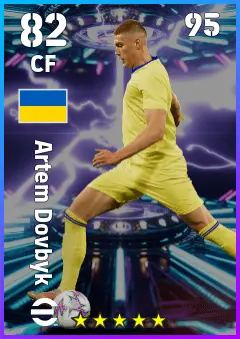 Artem Dovbyk eFootball 2026 player card — 82 OVR CF