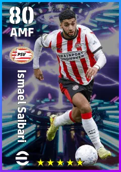 Ismael Saibari eFootball 2026 player card — 80 OVR AMF