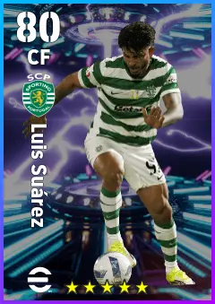 Luis Suarez eFootball 2026 player card — 80 OVR CF