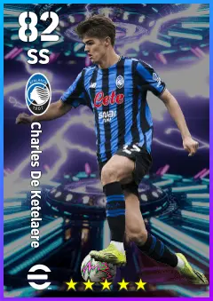 Charles De Ketelaere eFootball 2026 player card — 82 OVR SS
