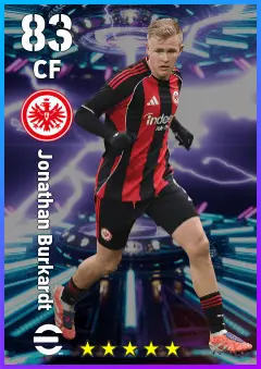 Jonathan Burkardt eFootball 2026 player card — 83 OVR CF