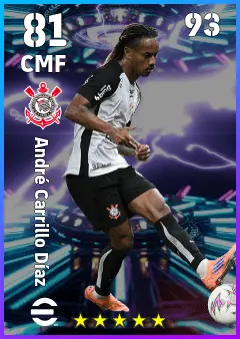 Andre Carrillo Diaz eFootball 2026 player card — 81 OVR CMF