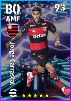 Jorge Carrascal eFootball 2026 player card — 80 OVR AMF