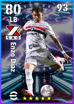 Enzo Diaz eFootball 2026 player card — 80 OVR LB