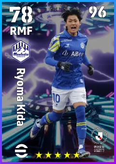 Ryoma Kida eFootball 2026 player card — 78 OVR RMF