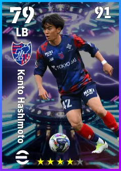 Kento Hashimoto eFootball 2026 player card — 79 OVR LB