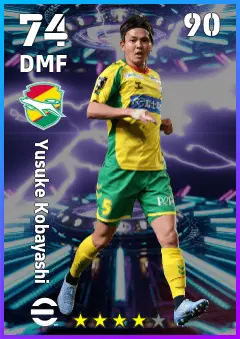 Yusuke Kobayashi eFootball 2026 player card — 74 OVR DMF