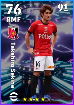 Takahiro Sekine eFootball 2026 player card — 76 OVR RMF