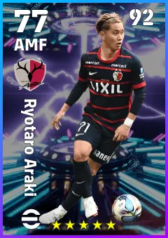 Ryotaro Araki eFootball 2026 player card — 77 OVR AMF