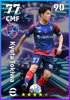 Kyota Tokiwa eFootball 2026 player card — 77 OVR CMF