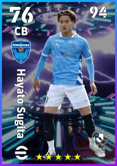 Hayato Sugita eFootball 2026 player card — 76 OVR CB
