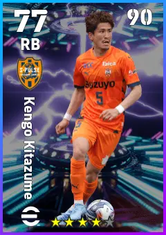 Kengo Kitazume eFootball 2026 player card — 77 OVR RB