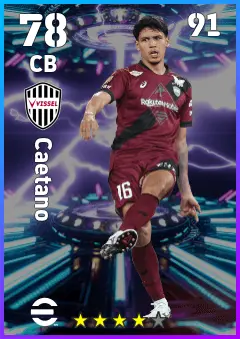 Caetano eFootball 2026 player card — 78 OVR CB