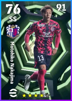 Motohiko Nakajima eFootball 2026 player card — 76 OVR SS