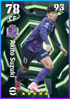 Akito Suzuki eFootball 2026 player card — 78 OVR CF